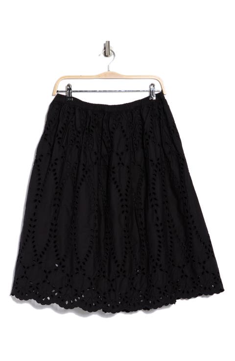 Gracie Cotton Eyelet Midi Skirt