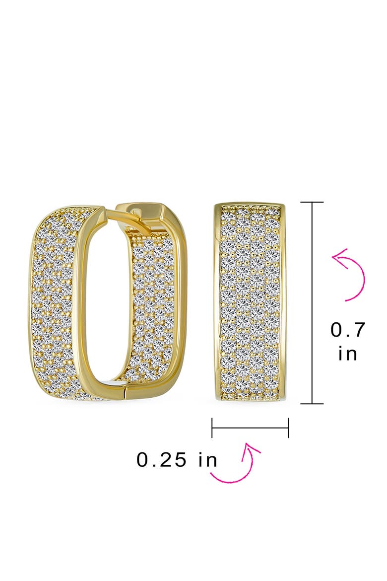 Bridal Pavé CZ Huggie Hoop Earrings, Alternate, color, GOLD ALTERNATIVE