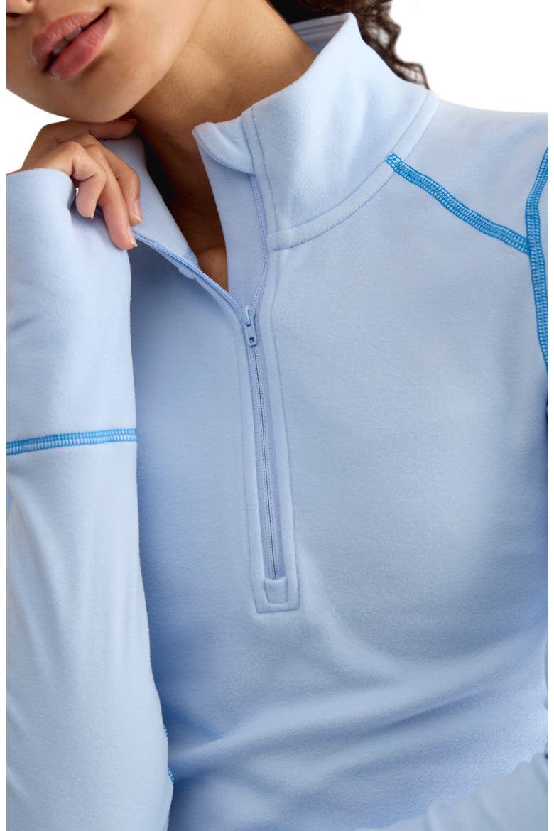 Retro Rider Half Zip Performance Top, Alternate, color, PERI BLUE