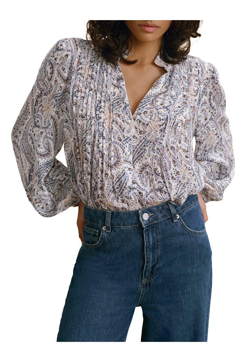 Paisley Print Blouse, Main, color, Camel