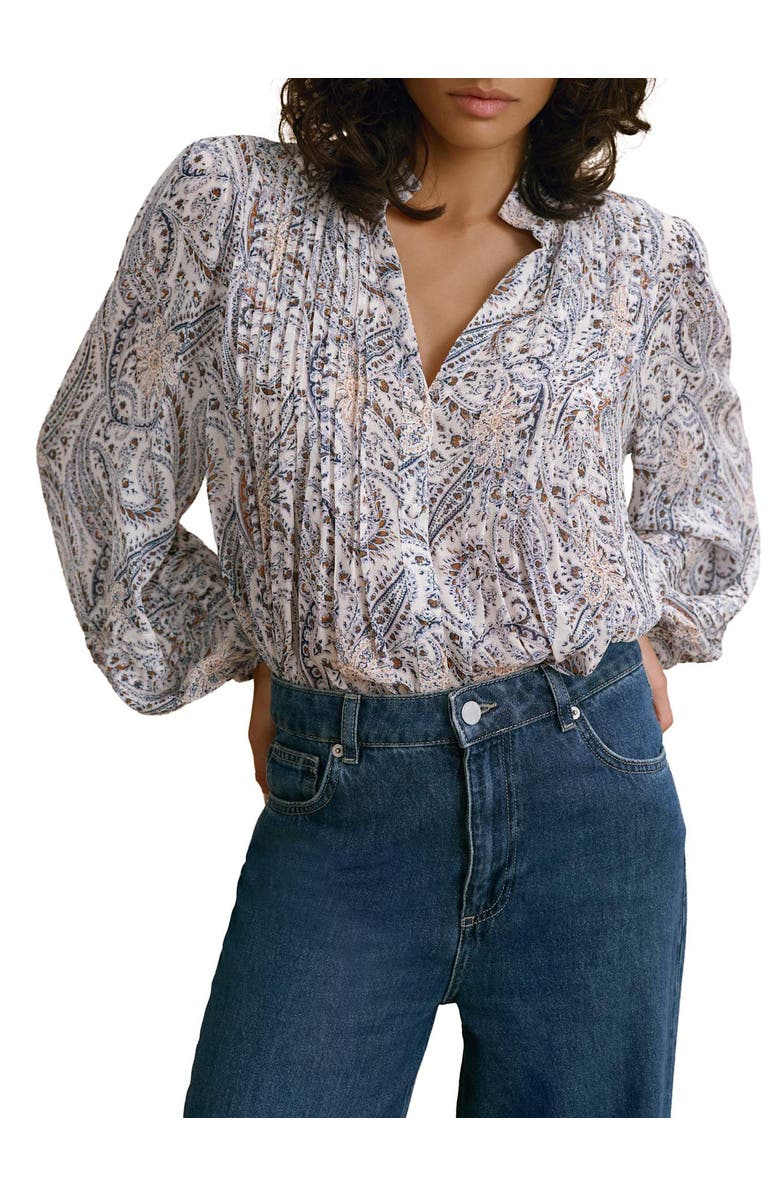 MINT VELVET Paisley Print Blouse, Main, color, Camel