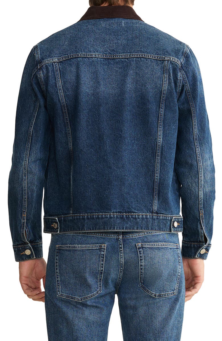 WARP+WEFT SEA Denim Jacket with Corduroy Collar, Alternate, color, Hawthorne