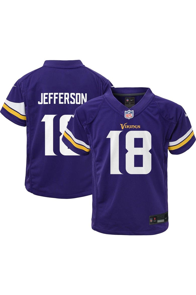 Toddler Nike Justin Jefferson Purple Minnesota Vikings Game Jersey, Main, color, Purple