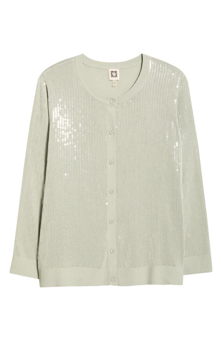 Anne Klein Clear Sequin Cardigan, Alternate, color, Soft Aloe