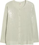 Anne Klein Clear Sequin Cardigan