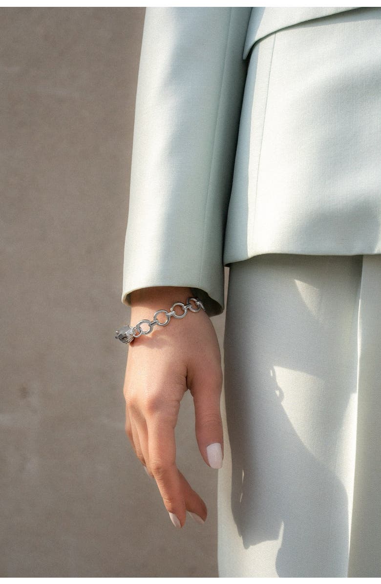 MLE Gentlewoman's Agreement Bracelet, Alternate, color, Metallic Silver