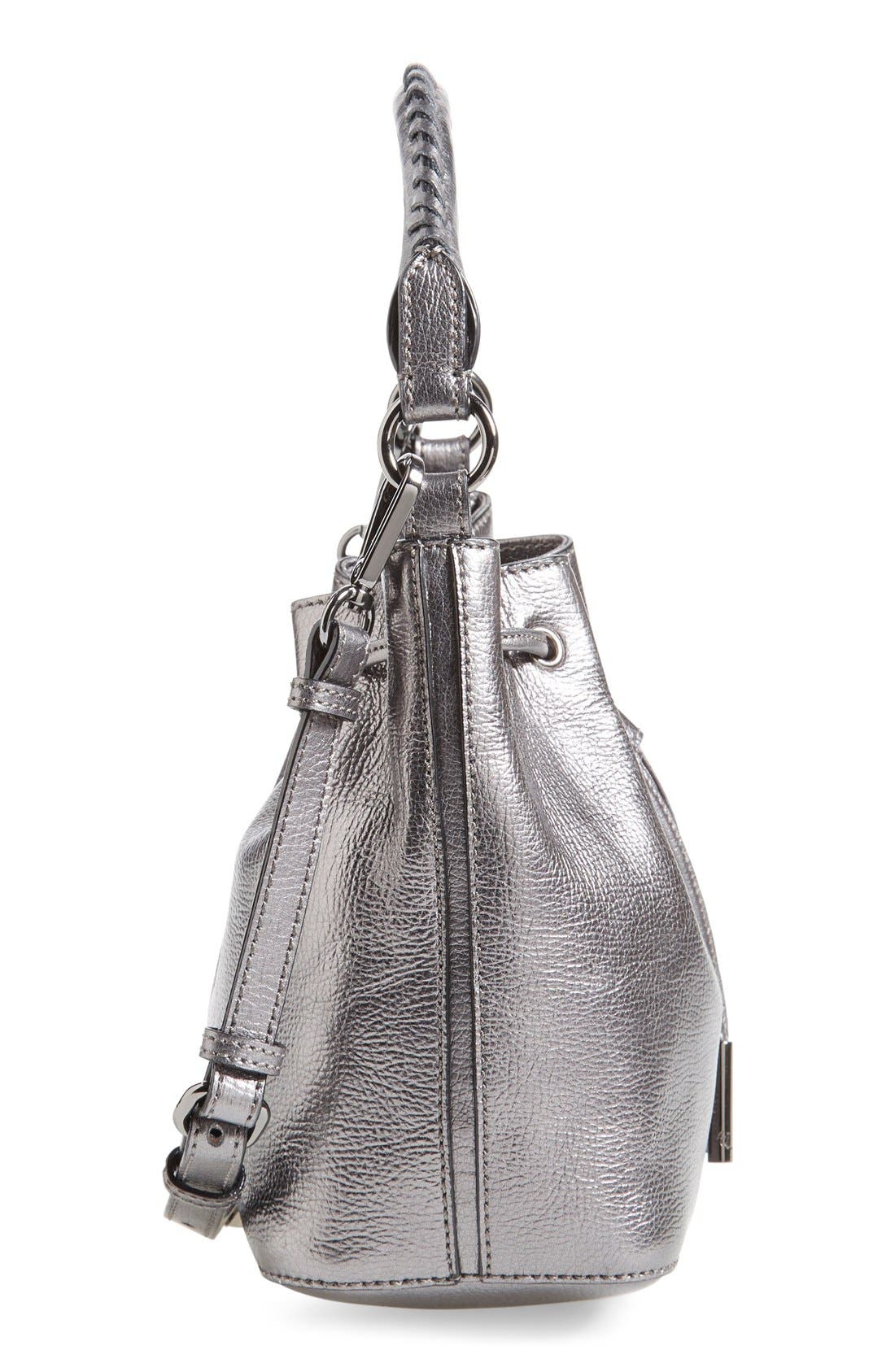 'Gigi Bon Bon' Leather Bucket Bag, Alternate, color, GRAPHITE