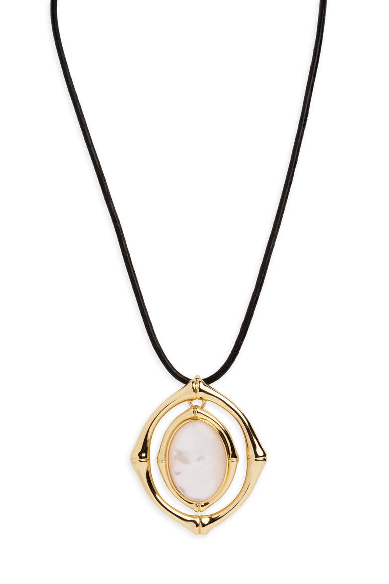 Bamboo Pendant Necklace, Main, color, GOLD
