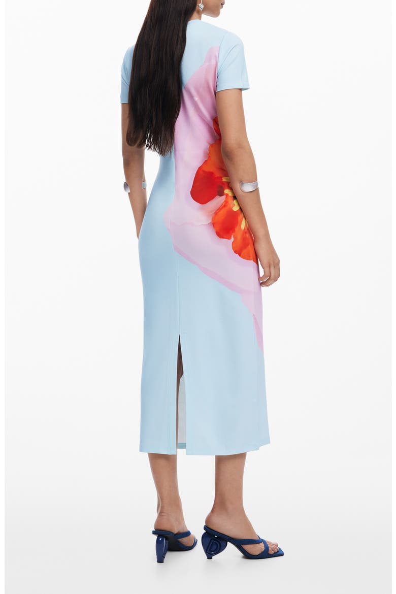 Short Sleeve Midi Dress, Alternate, color, BLUE