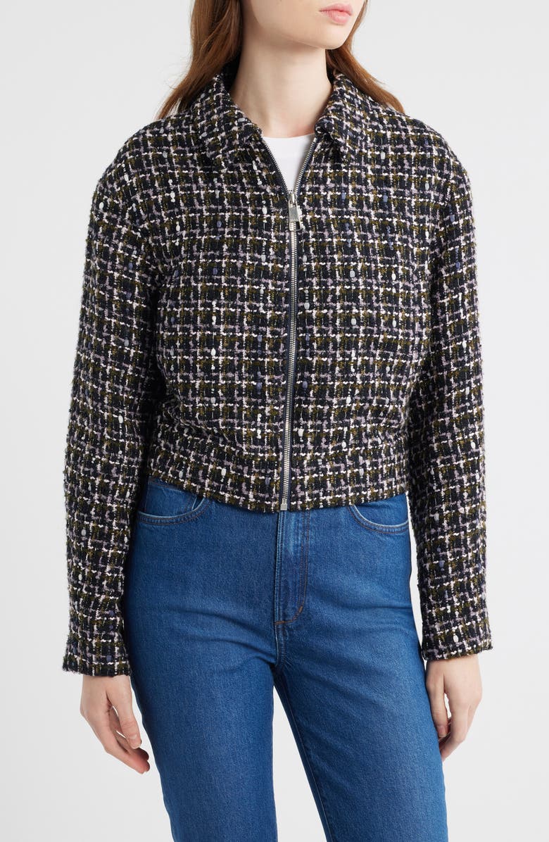 BOSS Orange Jawedi Metallic Tweed Jacket, Alternate, color, Black Multi