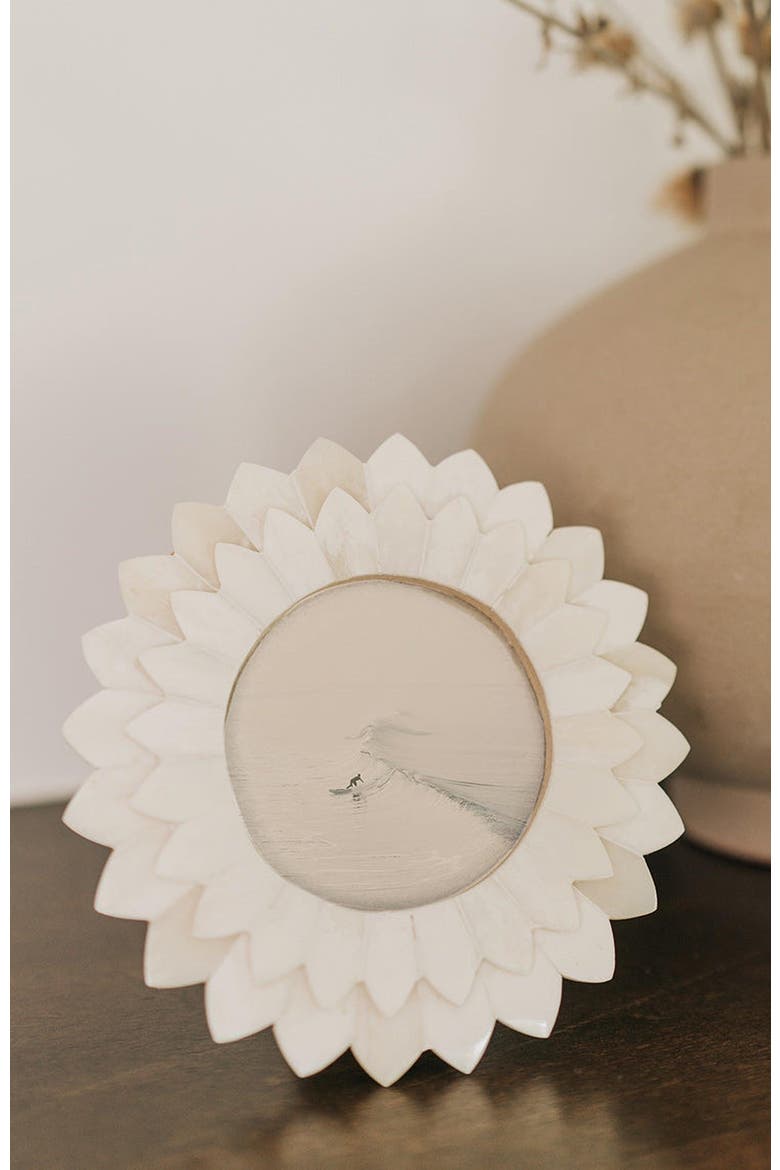 Amalesh Bloom 3x3 Cream Picture Frame - Carved Bone, Alternate, color, White
