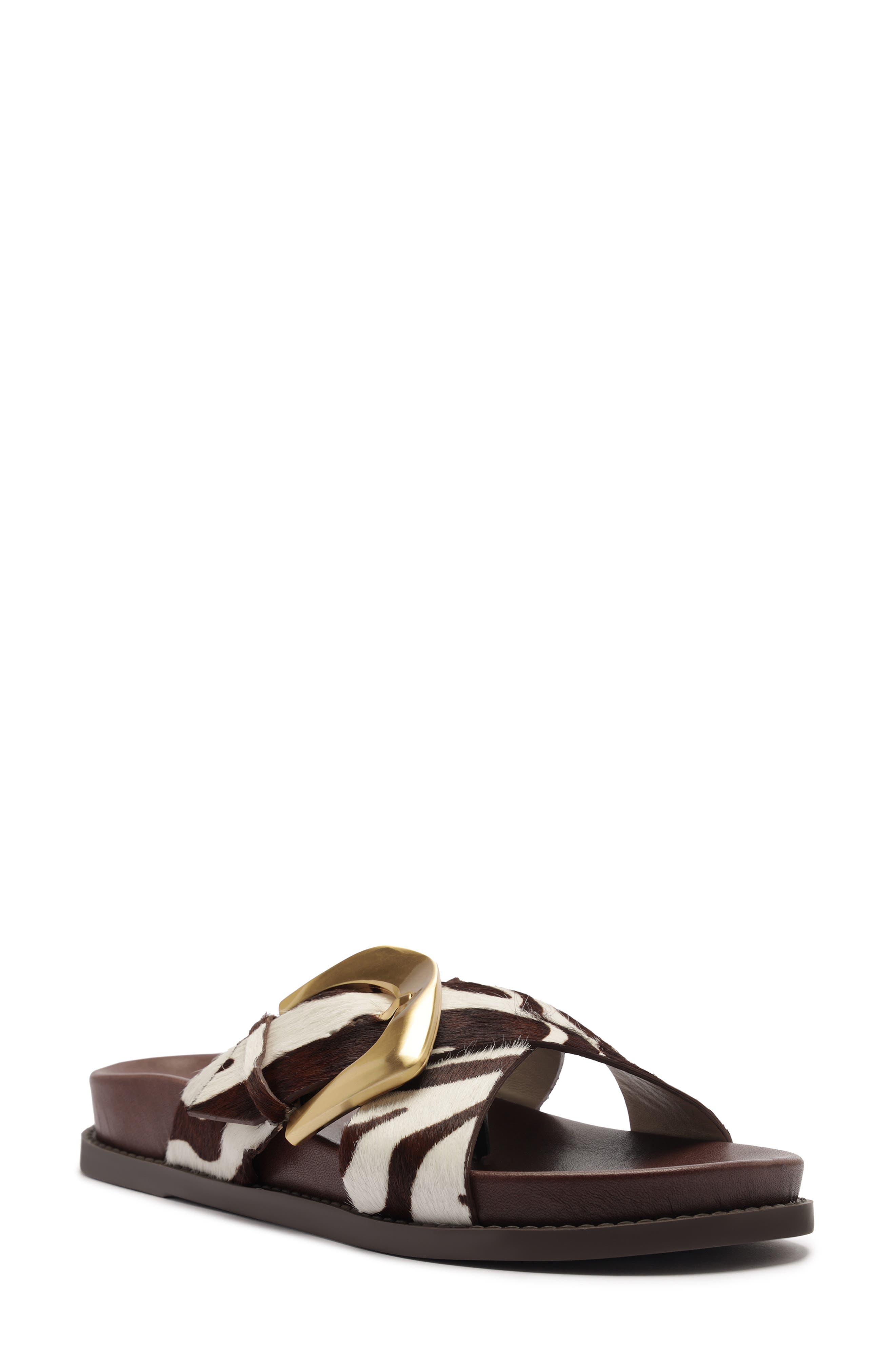 Schutz Lois Genuine Goat Hair Slide Sandal
