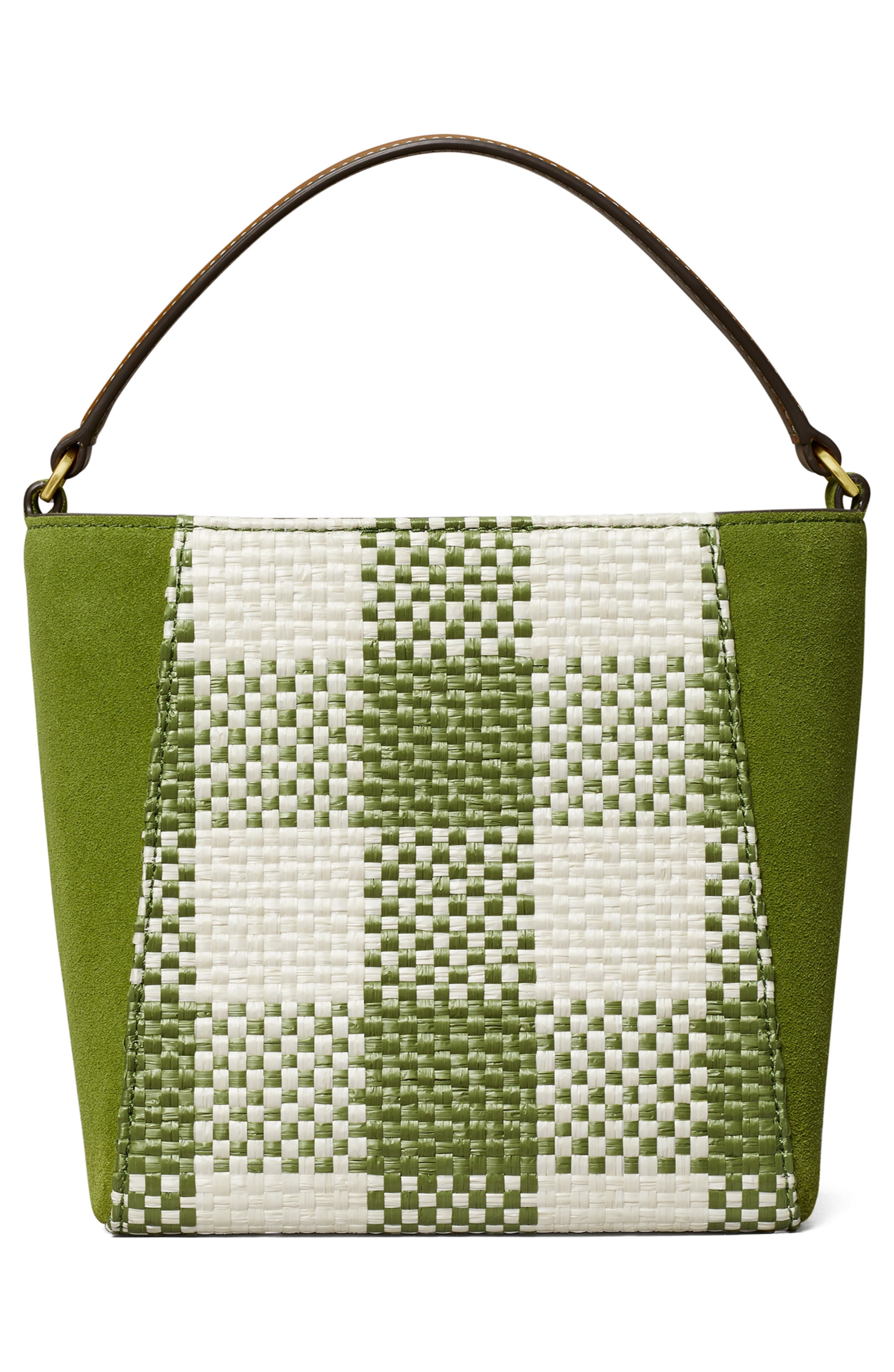 Tory Burch Small McGraw Gingham Bucket Bag, Alternate, color, 