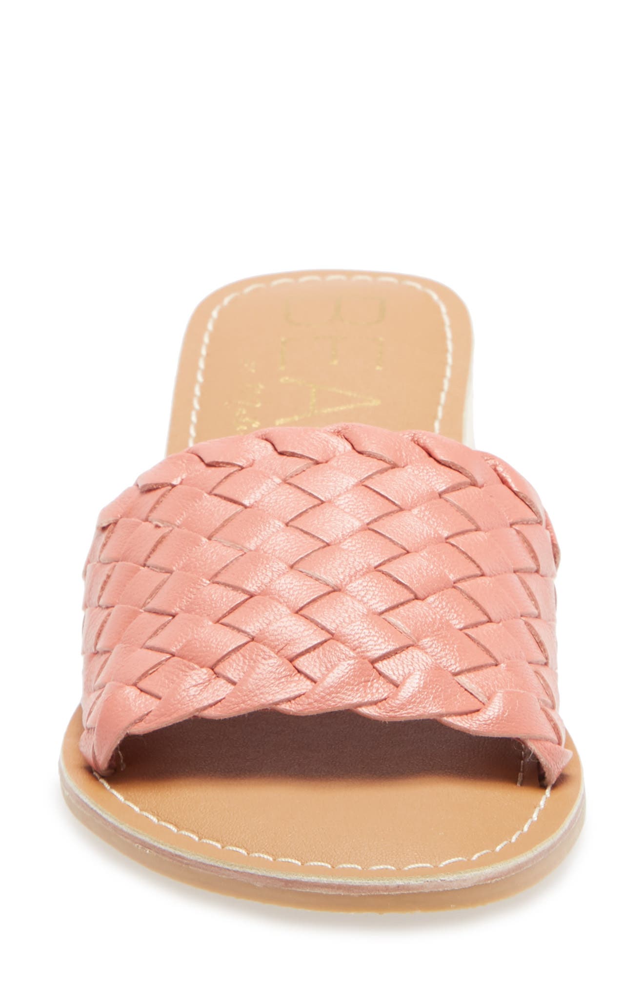 Pipeline Slide Sandal, Alternate, color, CORAL LEATHER