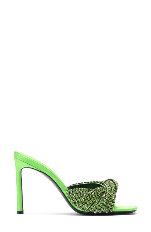 SERGIO ROSSI SERGIO ROSSI X EVANGELIE SMYRNIOTAKI TWISTED CRYSTAL EMBELLISHED STRAP SLIDE SANDAL