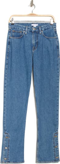 Good Icon Button Hem Jeans