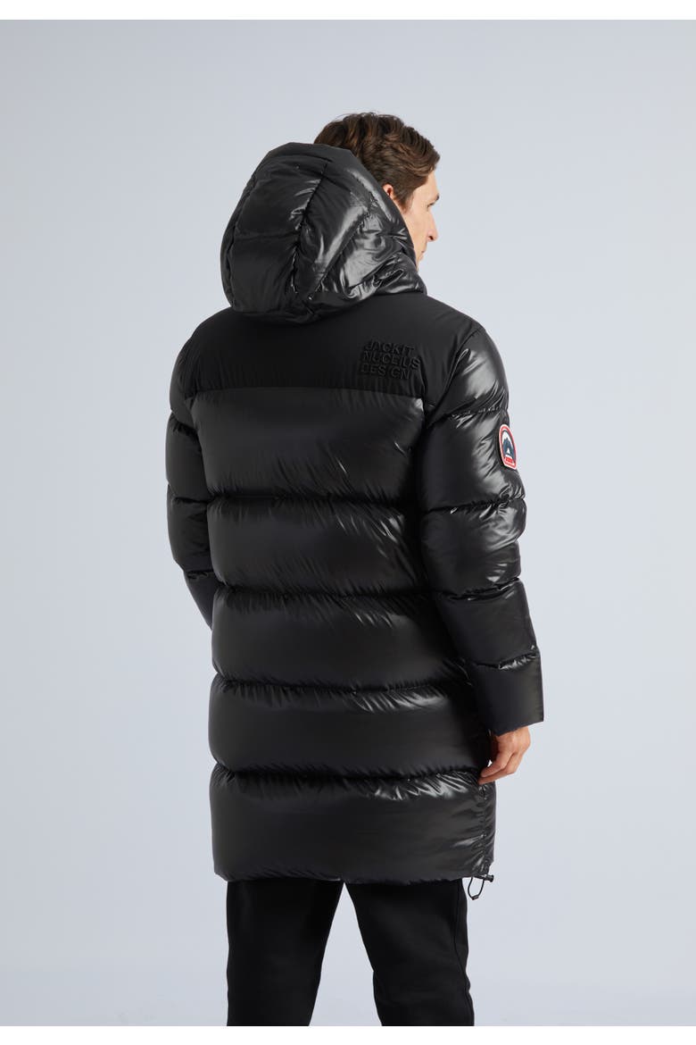 Long Quilted Puffer Coat, Alternate, color, Black/Black