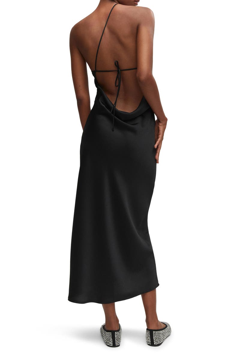 MANGO One-Shoulder Satin Slipdress, Alternate, color,