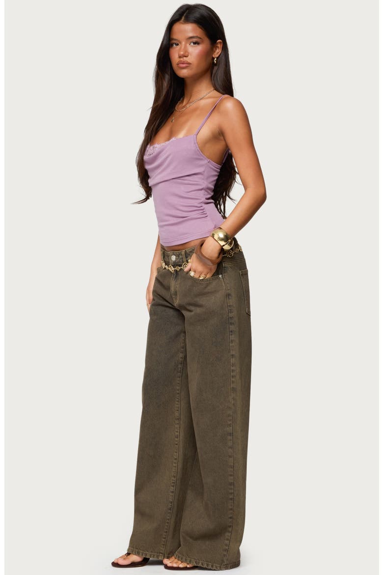 Bobbie Lace Accent Cowl Neck Camisole, Alternate, color, PURPLE