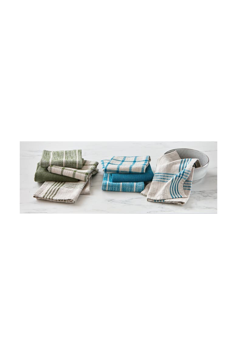 Canyon Woven Dishtowel Set of 4 Olive Dish Cloths, Alternate, color, Green