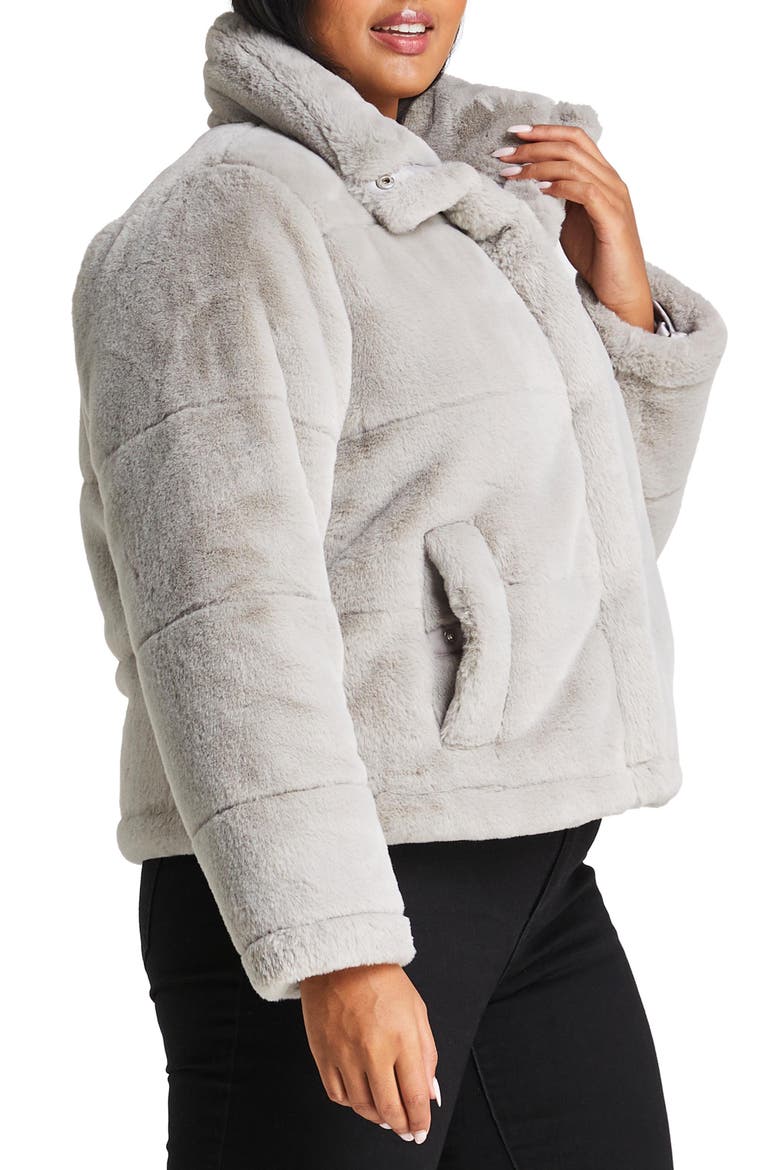Geneva Faux Fur Jacket, Alternate, color, CLOUD GREY