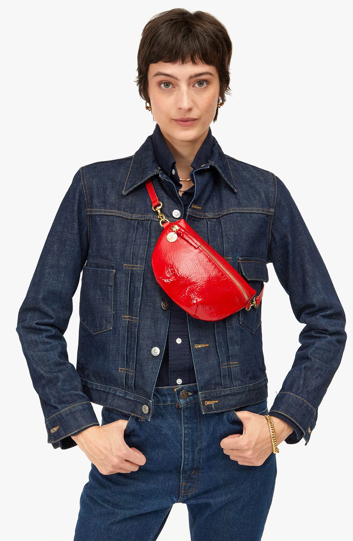 Clare V. Petite Patent Leather Belt Bag, Alternate, color, 