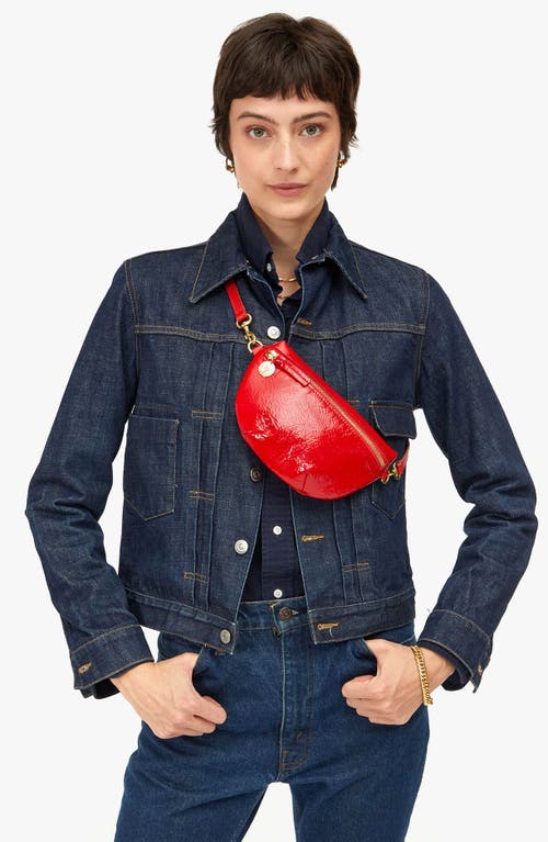 Clare V . Petite Patent Leather Belt Bag In Red