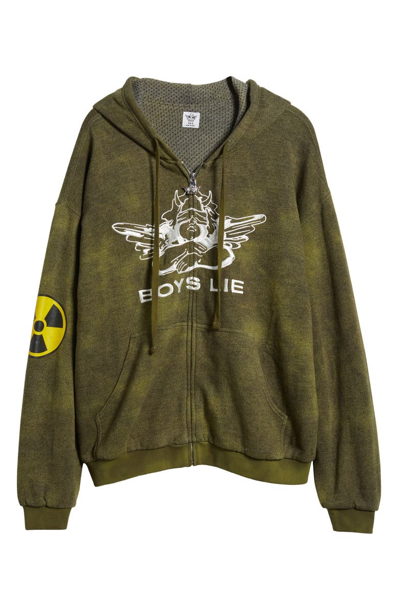 BOYS LIE Don't Test Me Oversize Cotton Blend Terry Hoodie, Alternate, color,