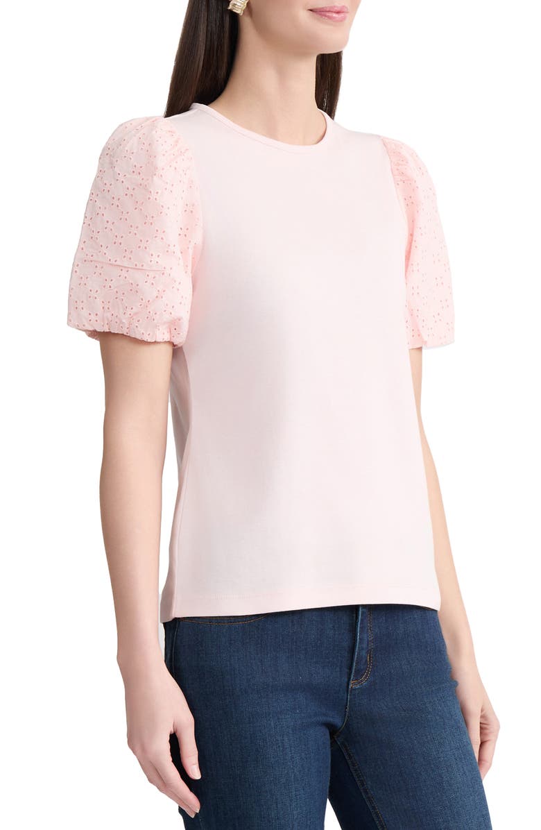 Jones New York Eyelet Sleeve Sweater, Alternate, color, 