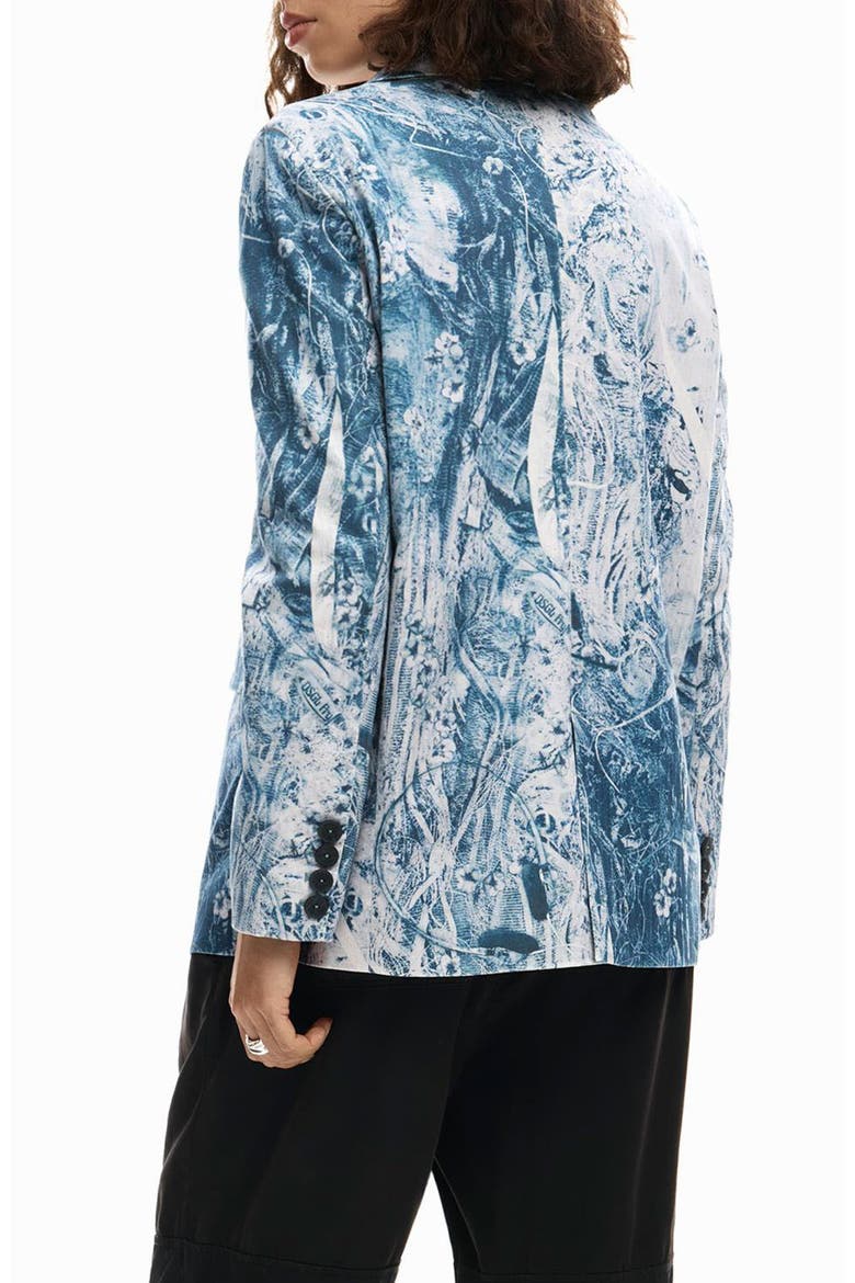 Floral Mixed Print Stretch Cotton Jacket, Alternate, color, MULTI GRAY/ BLUE