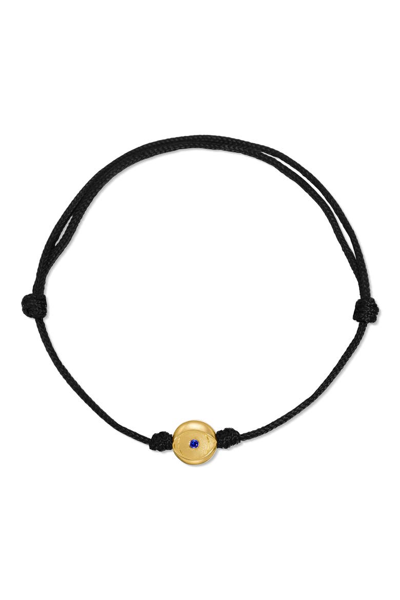 Men's Evil Eye Cord Bracelet with 18K Gold & Sapphire, Alternate, color, BLACK / GOLD / SAPPHIRE