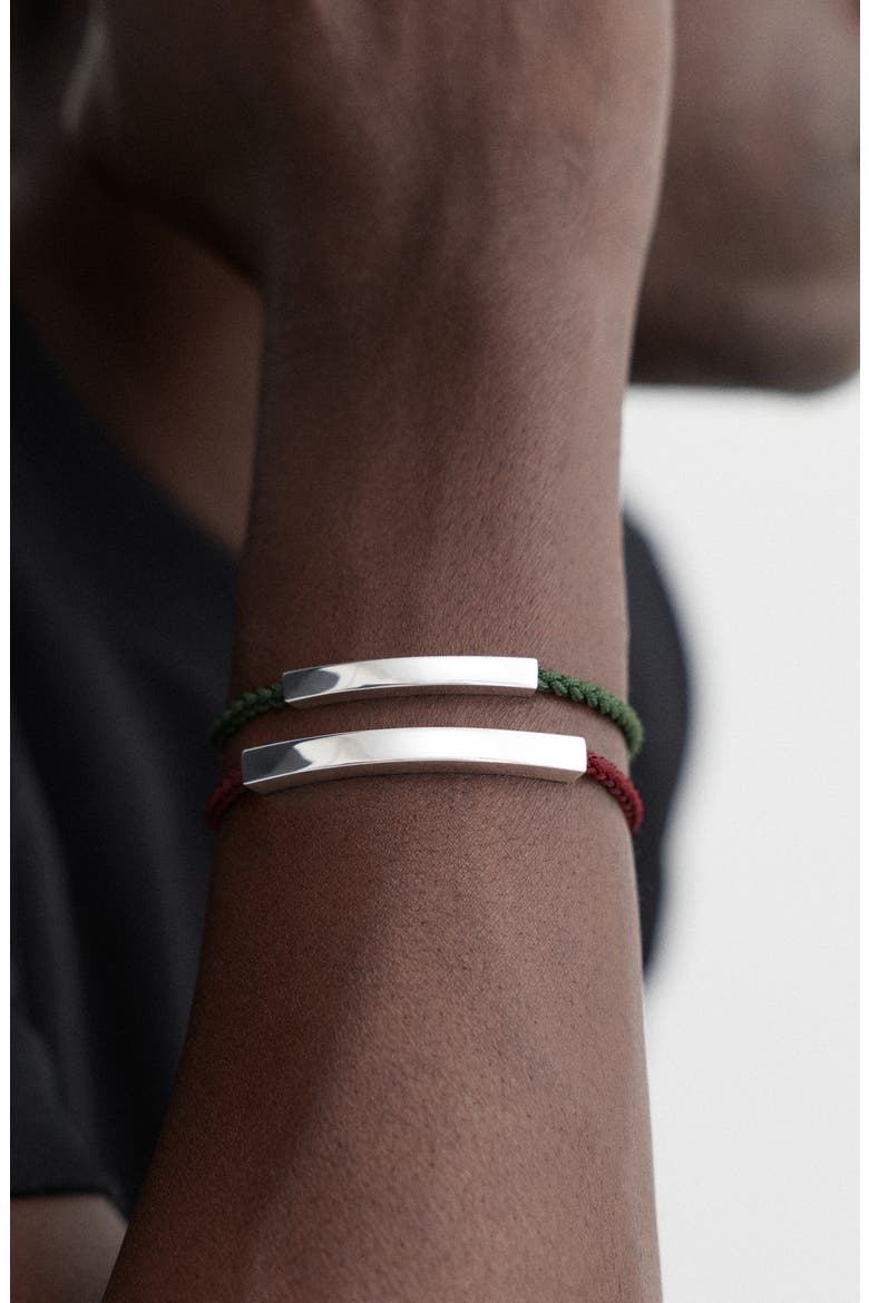 Linear Sterling Silver Cord Bracelet, Alternate, color, STERLING SILVER
