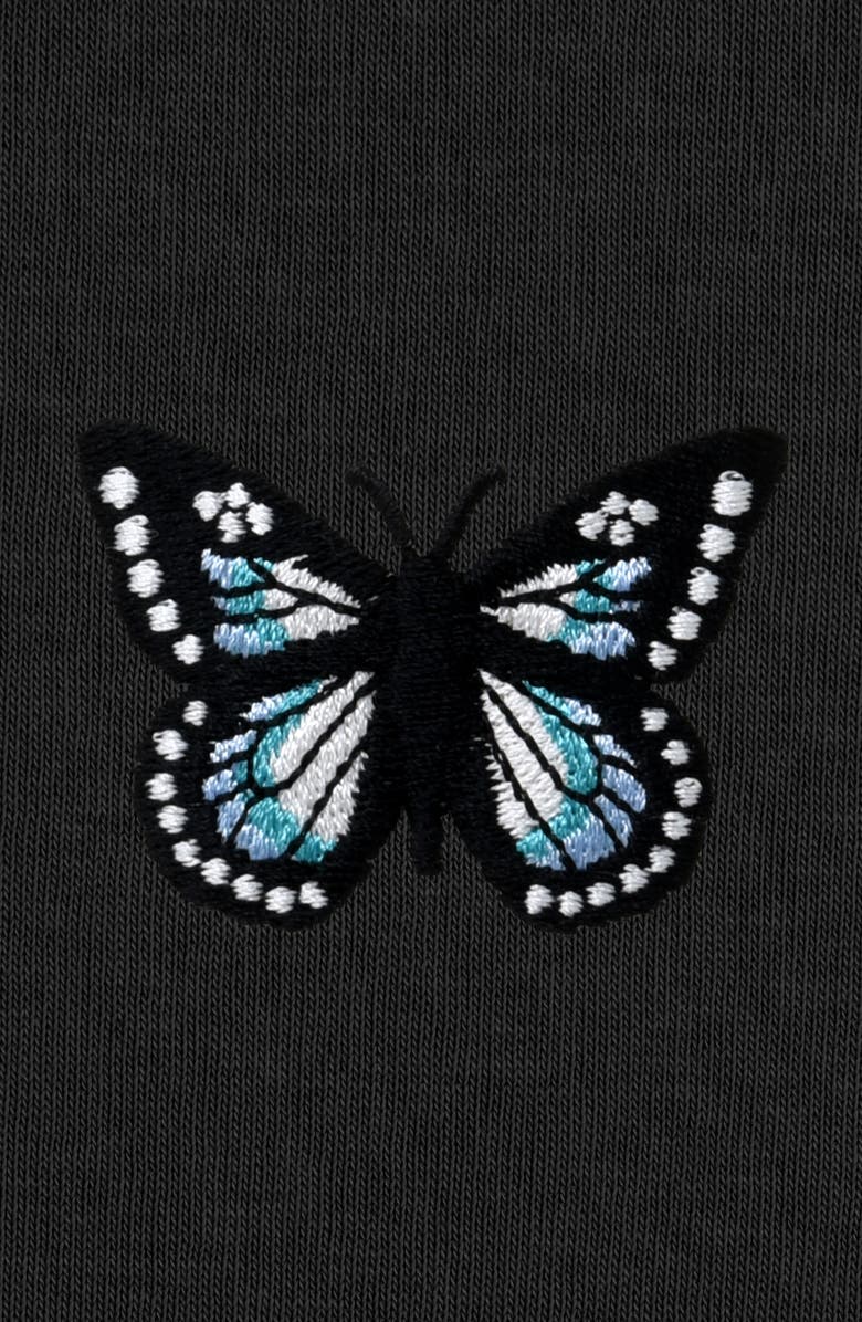 Dalix Butterfly Relaxed Midweight Fleece Pullover Hoodie, Alternate, color, Black