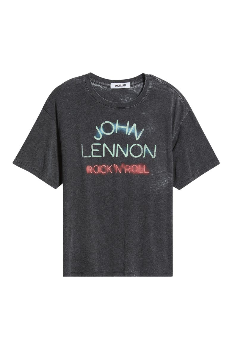John Lennon Rock 'N' Roll Graphic T-shirt, Alternate, color, BLACK