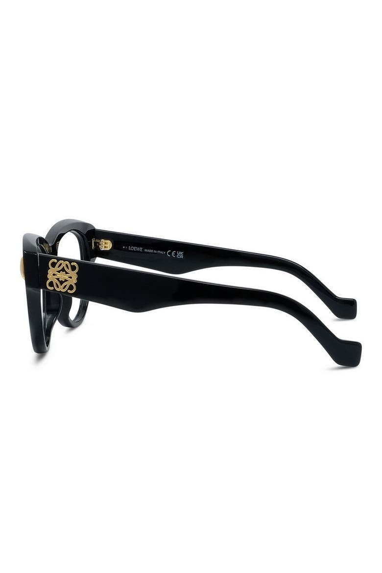 Anagram 52mm Round Optical Glasses, Alternate, color, SHINY BLACK