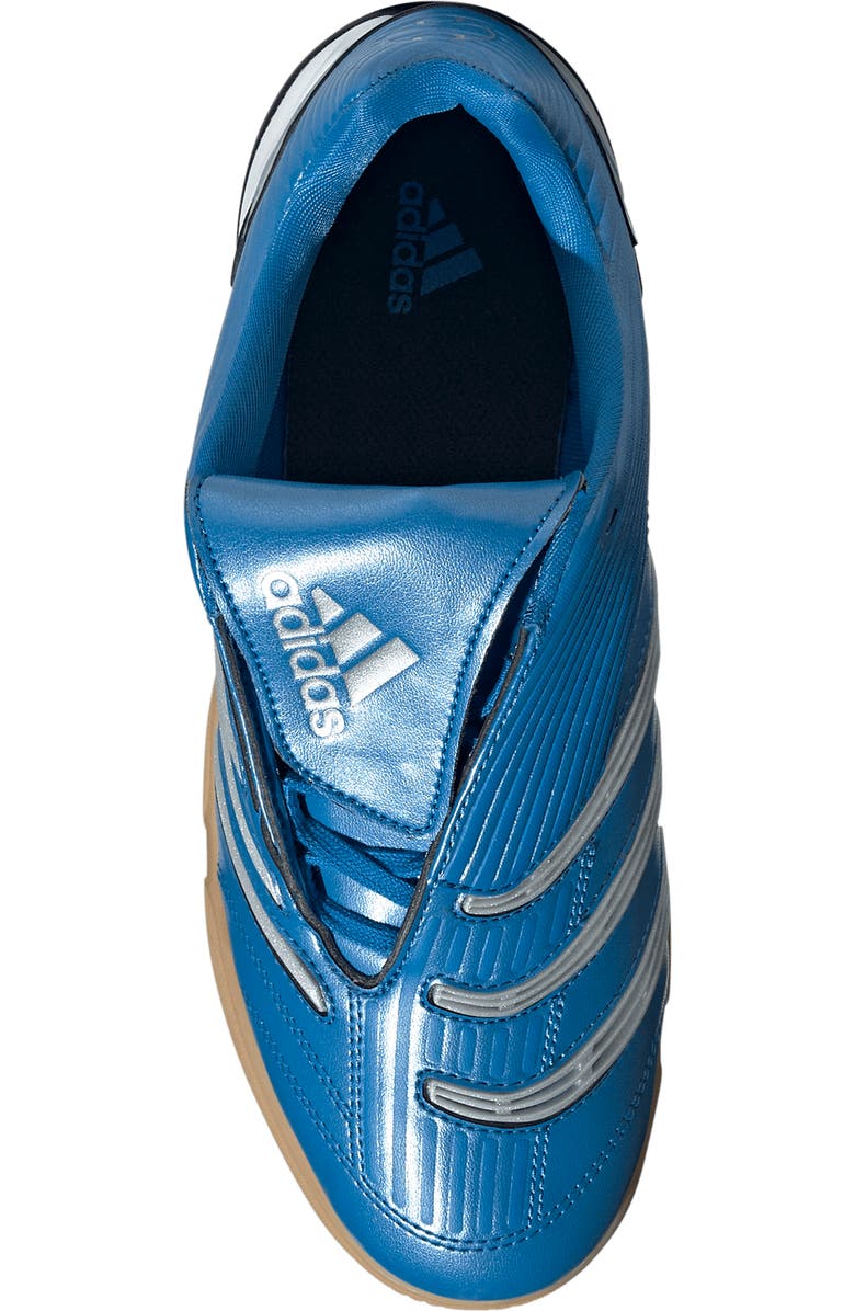 adidas Gender Inclusive Predator Sala Soccer Sneaker, Alternate, color, Metallic Blue/ Silver/ Gum