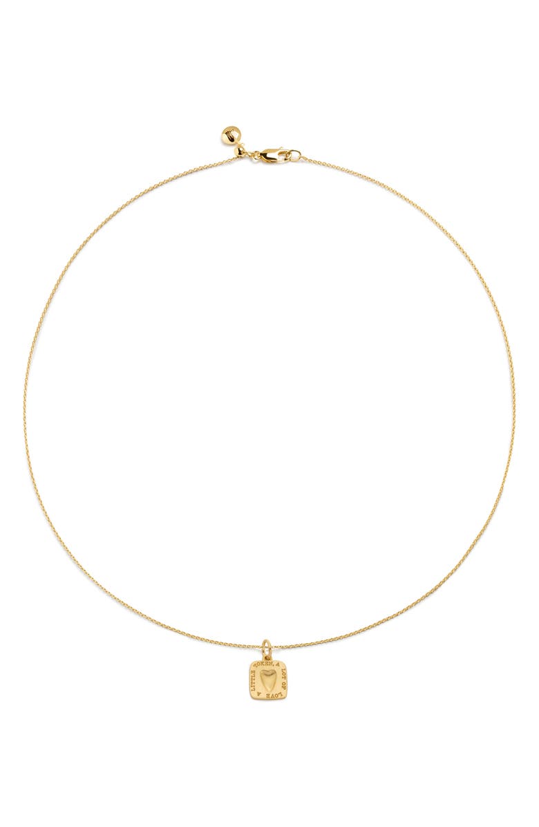 Monica Vinader Love Token Pendant Necklace, Main, color, 18K Gold Vermeil