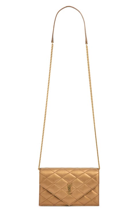Paris Metallic Leather Chain Wallet