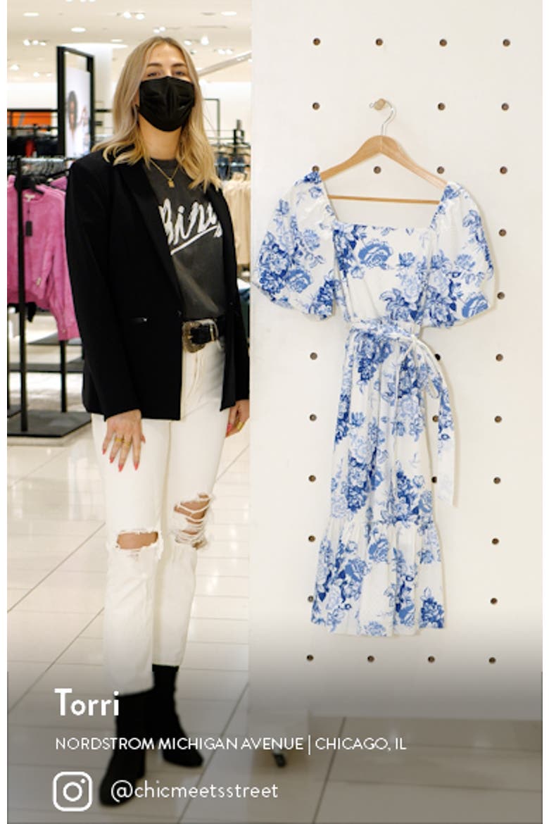 Toile Clip Dot Puff Sleeve Dress video