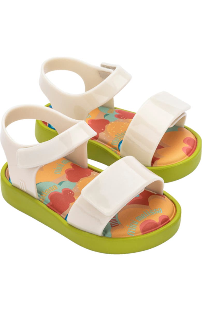 Mini Melissa Kids' Jump Ankle Strap Sandal, Main, color, Green/ Beige