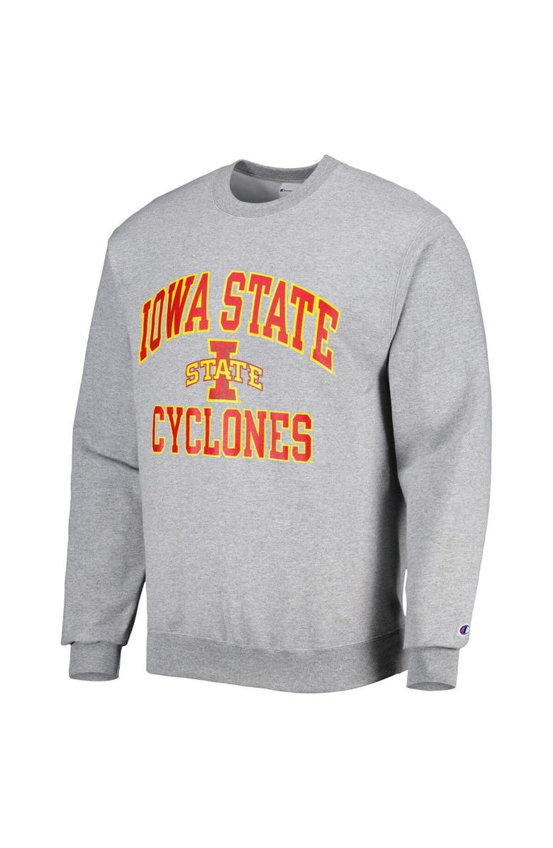 Champion Men's Champion Heather Gray Iowa State Cyclones High Motor Pullover Sweatshirt, Alternate, color, Heather Gray