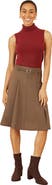 Yumi Pleated Midi Skirt With Belt