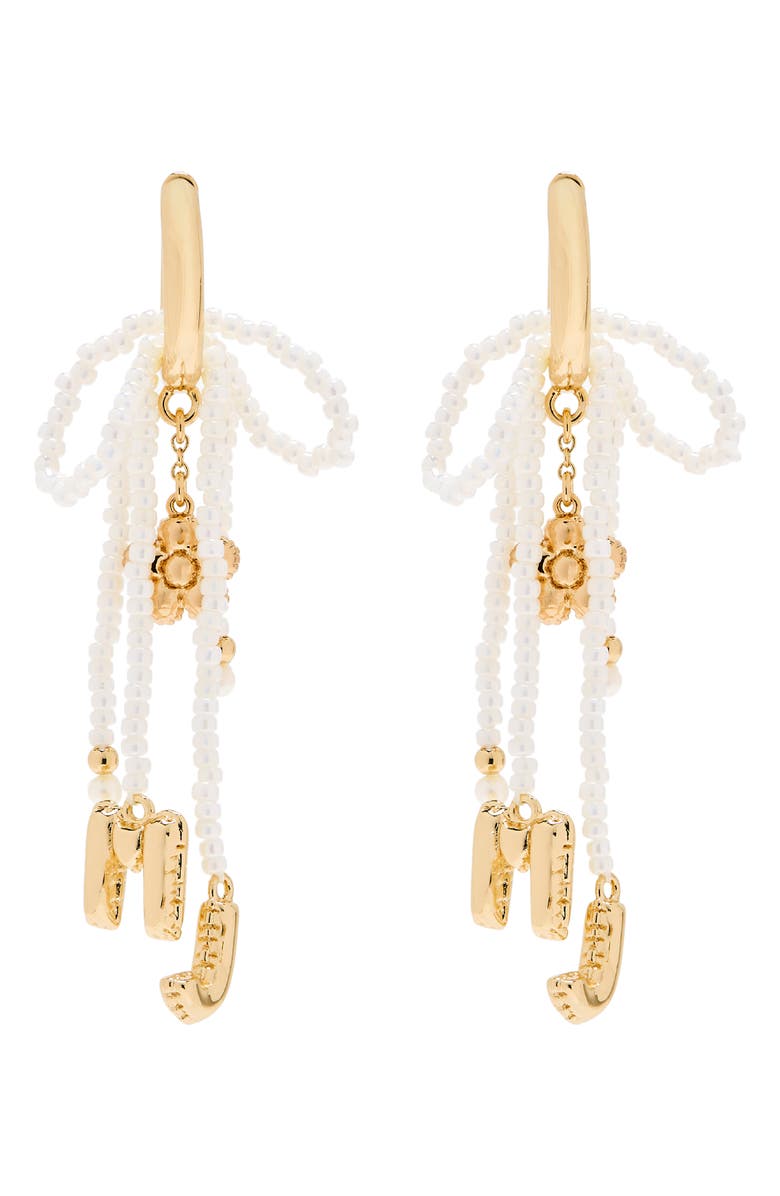 Marc Jacobs MJ Balloon Bead & Freshwater Pearl Drop Earrings, Alternate, color, Gold/ Cream