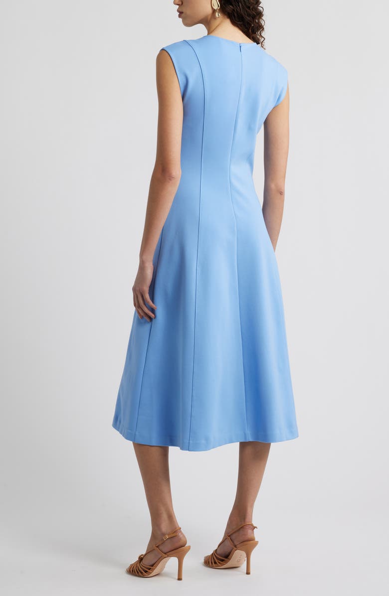 Nordstrom Pleated Cap Sleeve Ponte Dress, Alternate, color, Blue Cornflower