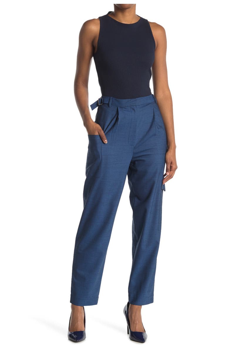 Tibi Tropical Wool Blend Straight Pants, Main, color,