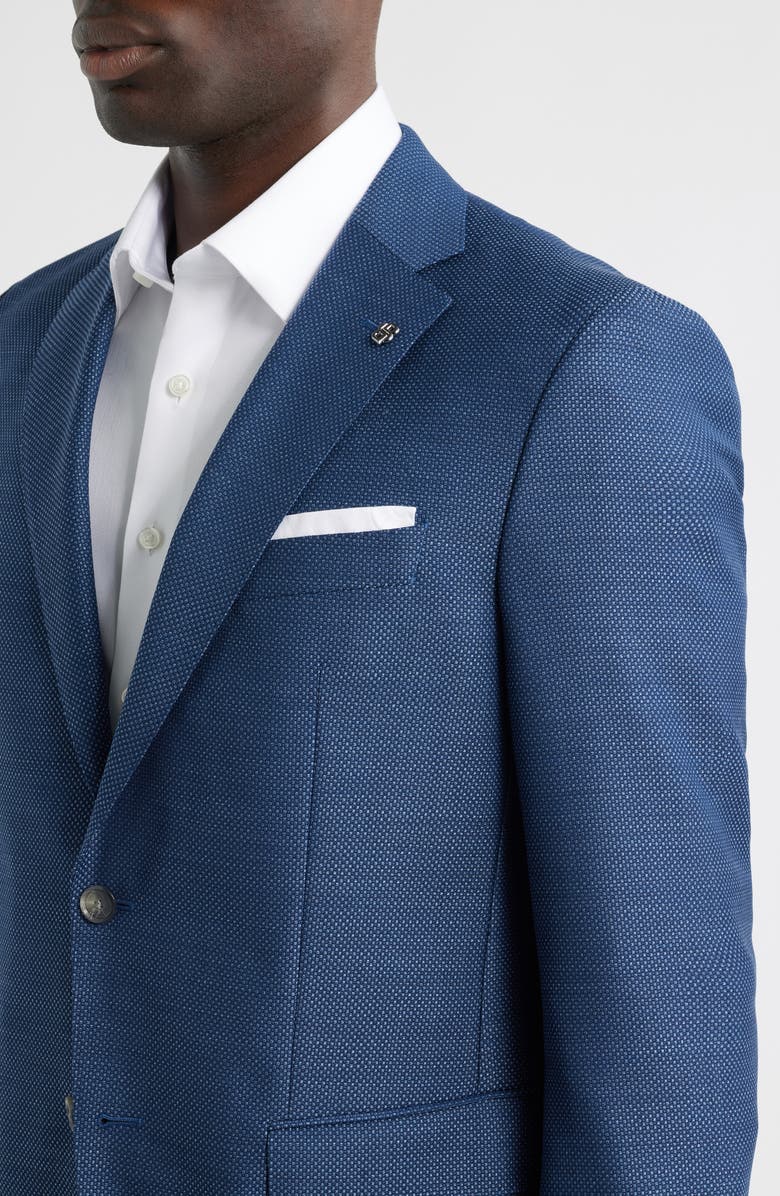 BOSS Hutson Slim Fit Blue Textured Wool Sport Coat, Alternate, color, Dark Blue