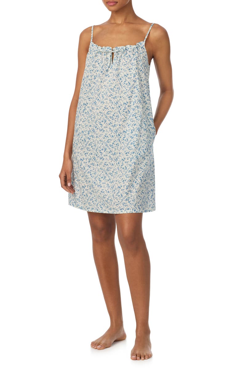 Lauren Ralph Lauren Print Tunnel Neck Sleeveless Nightgown, Main, color, 
