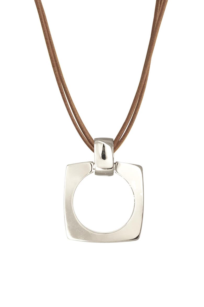 Aldaba Long Necklace, Main, color, Silver