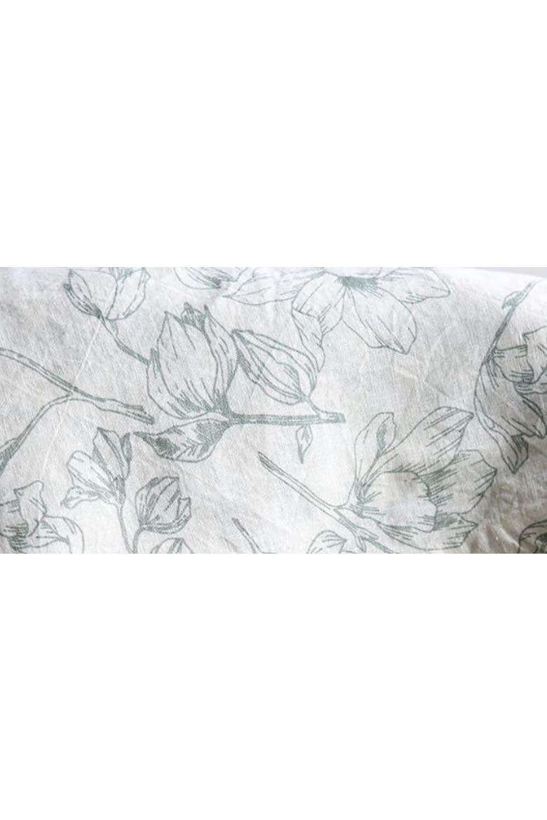 Grey and Green Lilies Linen Tablecloth, Alternate, color, Grey and Green Lilies