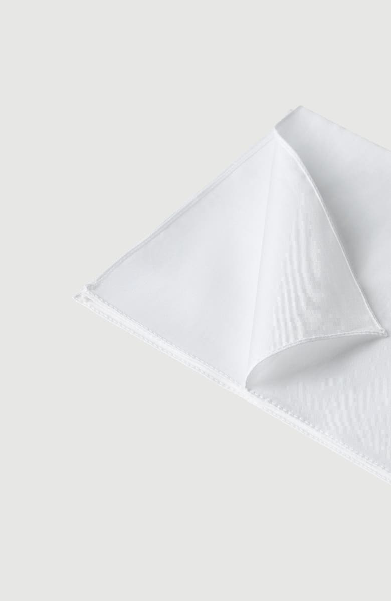 Brunello Cucinelli Sea Island Cotton twill pocket square for tuxedo, Alternate, color, White